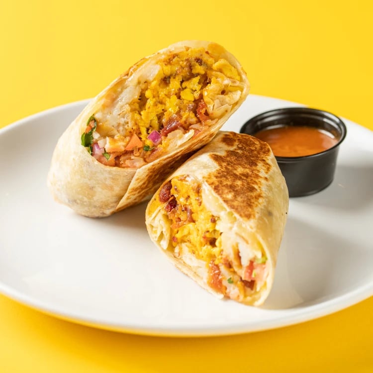 An image of the breakfast burrito at Poached.