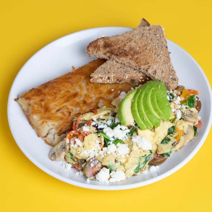 Veggie Scramble with avocado