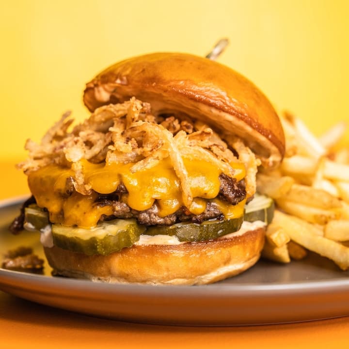 Smashed Burger with French fries