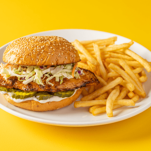 Grilled Chicken Sandwich with French fries