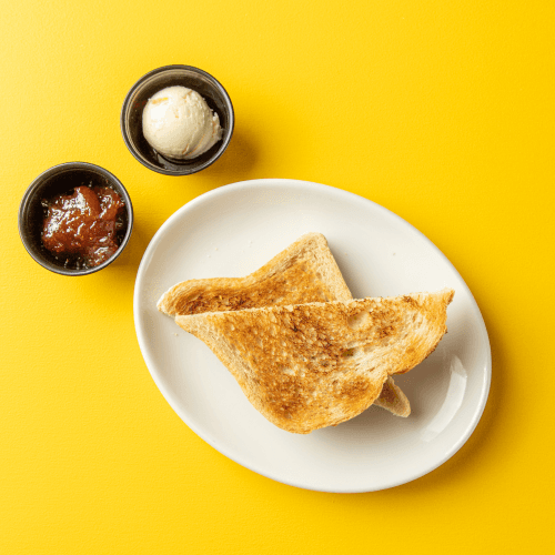 Toast with preserves and butter