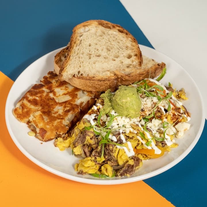 Machaca Scramble with shredded short rib