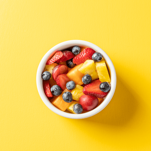 Fruit Bowl with strawberries and blueberries