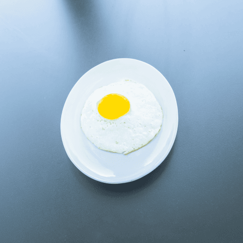 One pasture raised sunny side up egg